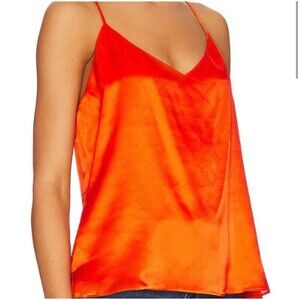 L’Agence Kylee Silk Racer Back Tank Top Camisole In Orange Sz Sm New (Sm Flaw)